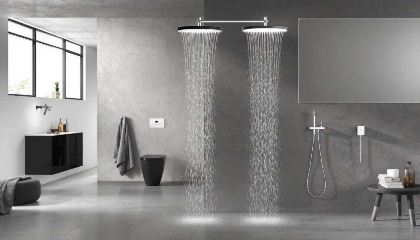 Colonnes de douche noires et dorées : élégance et style moderne